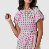 Closet London Cream Polka Dot Print Gathered Sleeve Midi Dress