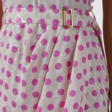 Closet London Cream Polka Dot Print Gathered Sleeve Midi Dress