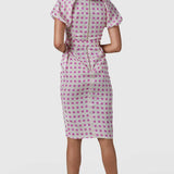 Closet London Cream Polka Dot Print Gathered Sleeve Midi Dress