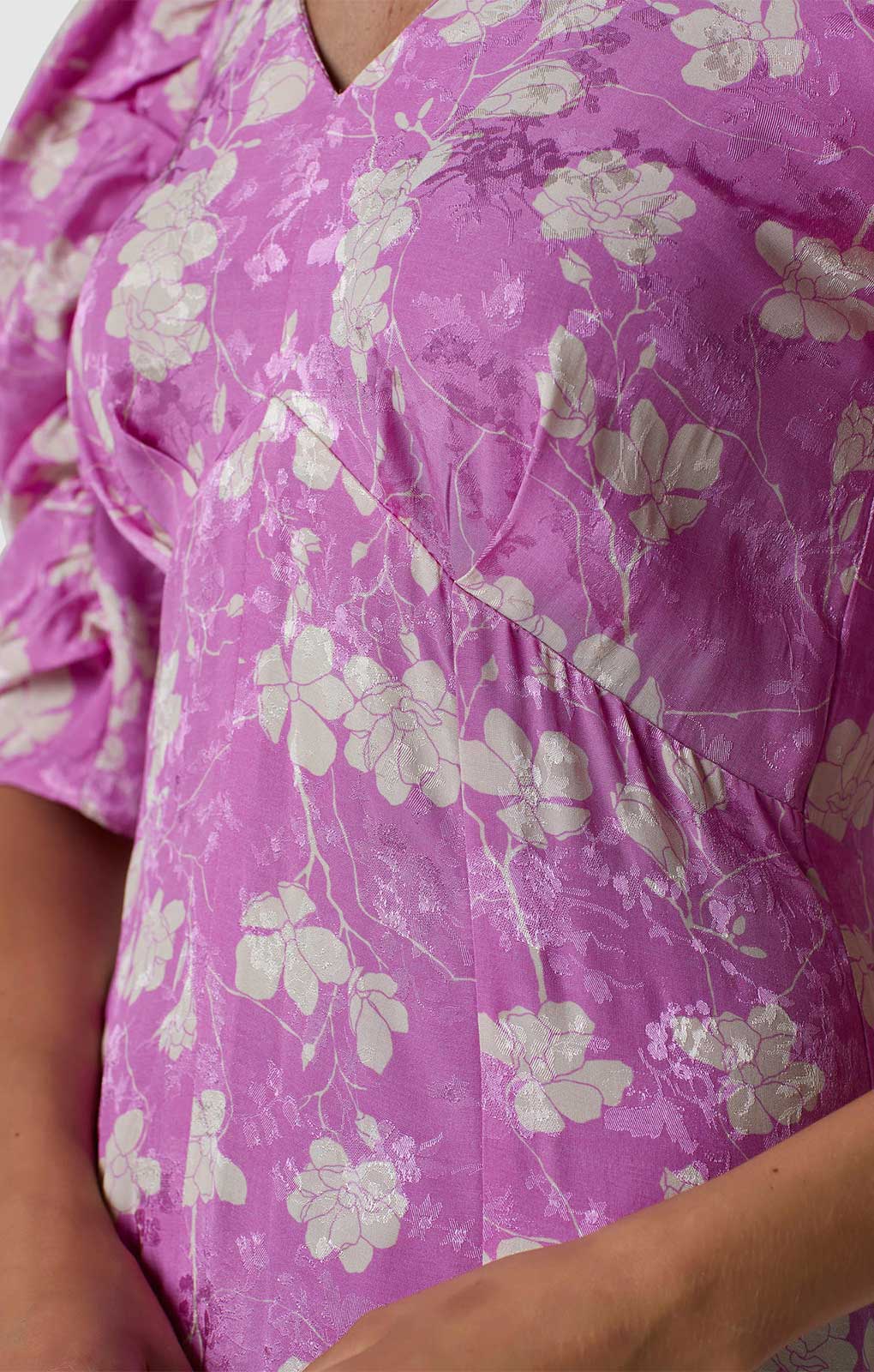 Closet London Pink Floral Print Panelled Midi Dress