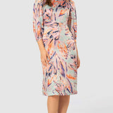 Closet London Multi Floral Print Puff Sleeve Midi Dress