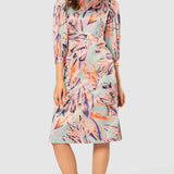 Closet London Multi Floral Print Puff Sleeve Midi Dress