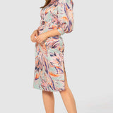 Closet London Multi Floral Print Puff Sleeve Midi Dress