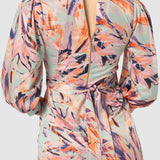 Closet London Multi Floral Print Puff Sleeve Midi Dress