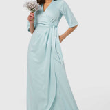Closet London Light Blue Pleated A-Line Dress