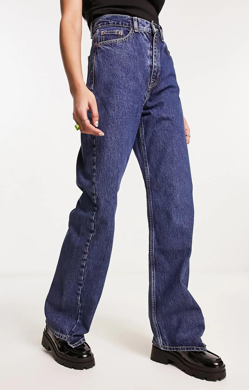 Dr Denim Echo Spiral Cut Straight Leg Jeans In Mid Blue – jeans by Dr Denim, available to rent from Hirestreet