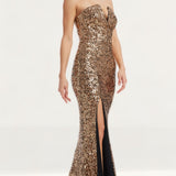 Dress The Population Gold Fernanda Dress