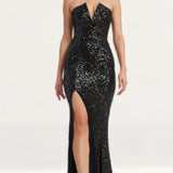 Dress The Population Jet Black Fernanda Maxi Dress