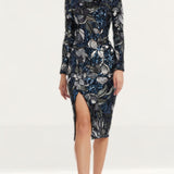 Dress The Population Navy Natalie Dress