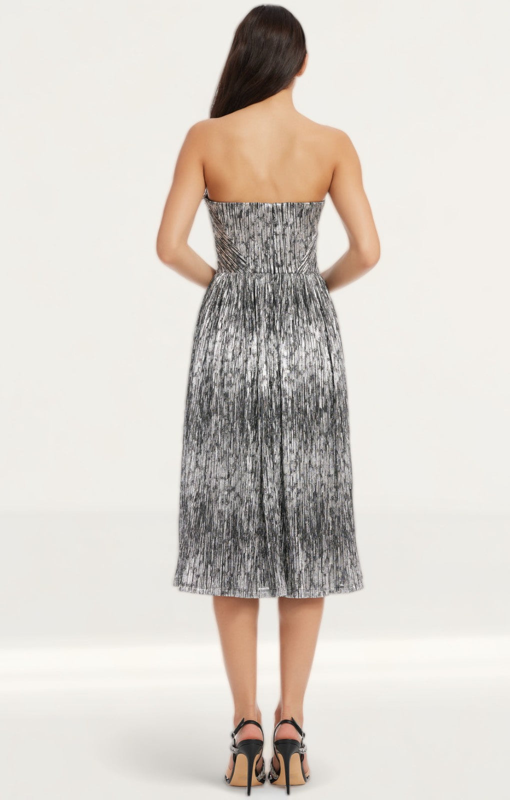 Dress The Population Silver Nadine Dress