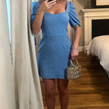 French Connection Elao Whisper Cut Out Back Dress Chalk Blue