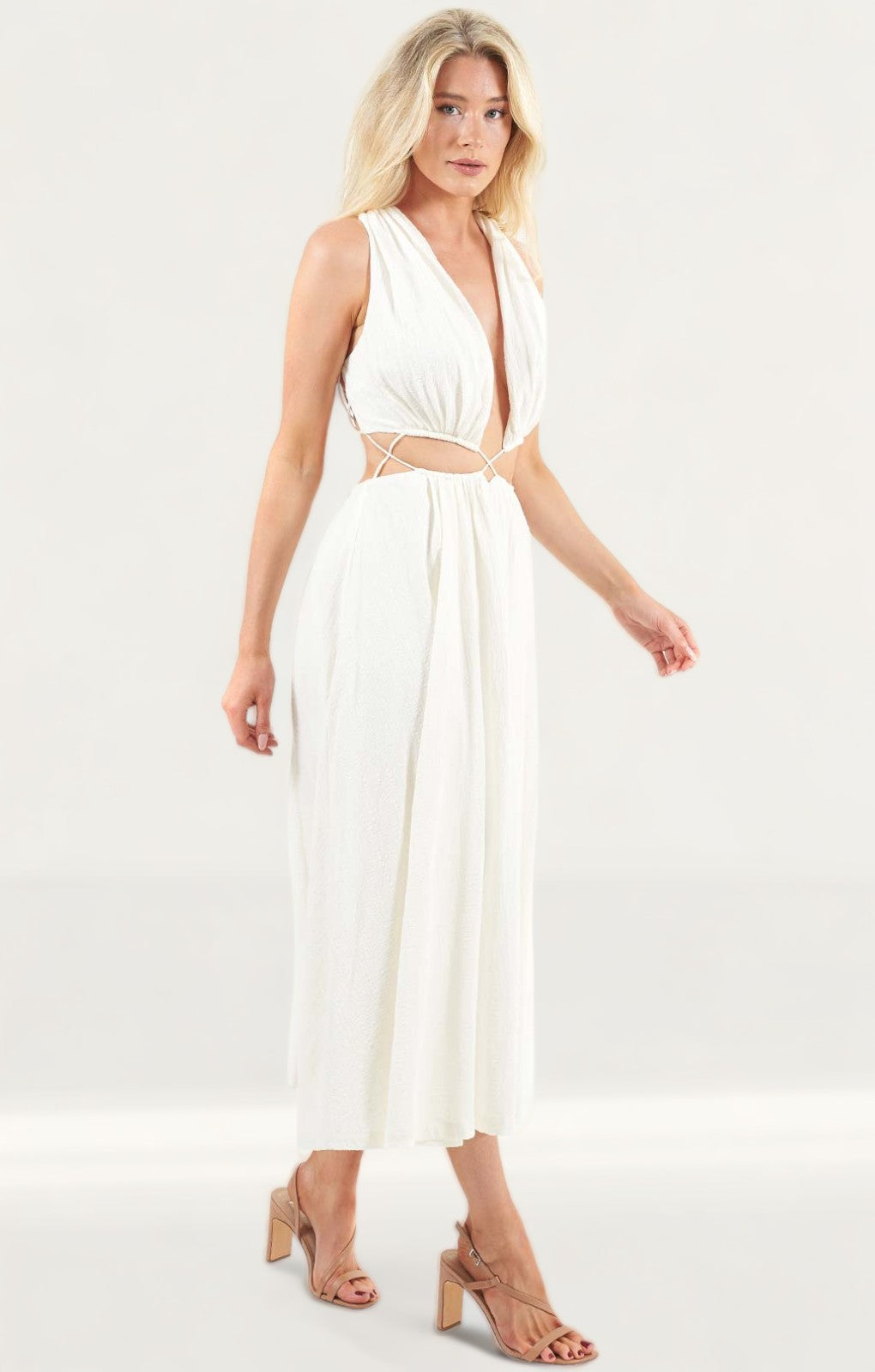 Finders Keepers Ivory Olympia Midi Dress