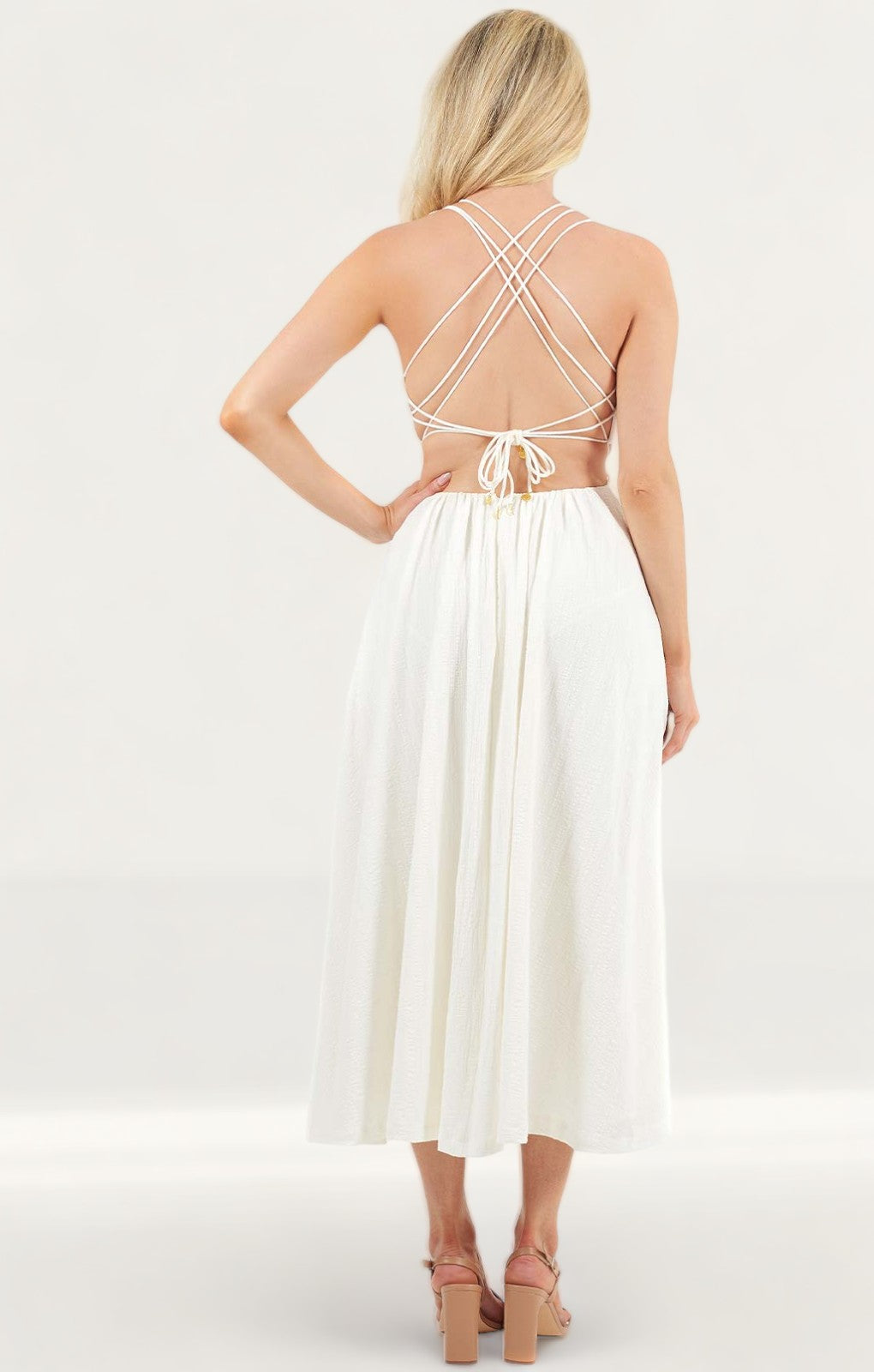 Finders Keepers Ivory Olympia Midi Dress