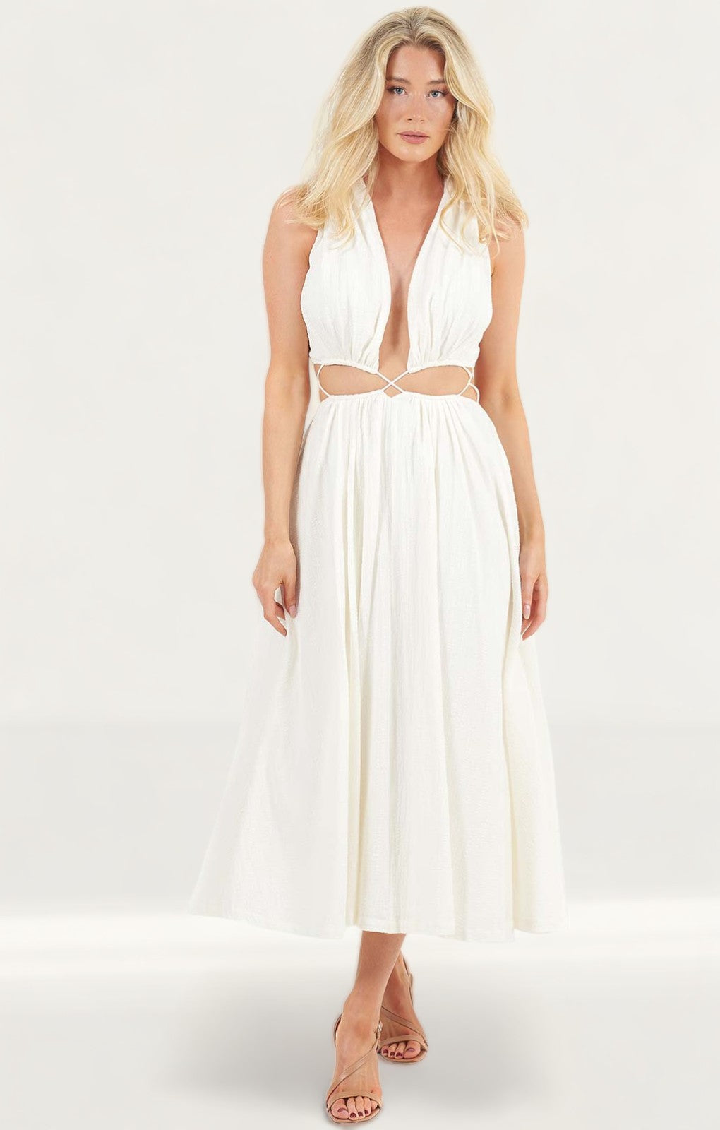 Finders Keepers Ivory Olympia Midi Dress
