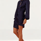 Finders Keepers Navy Gabriella Mini Dress