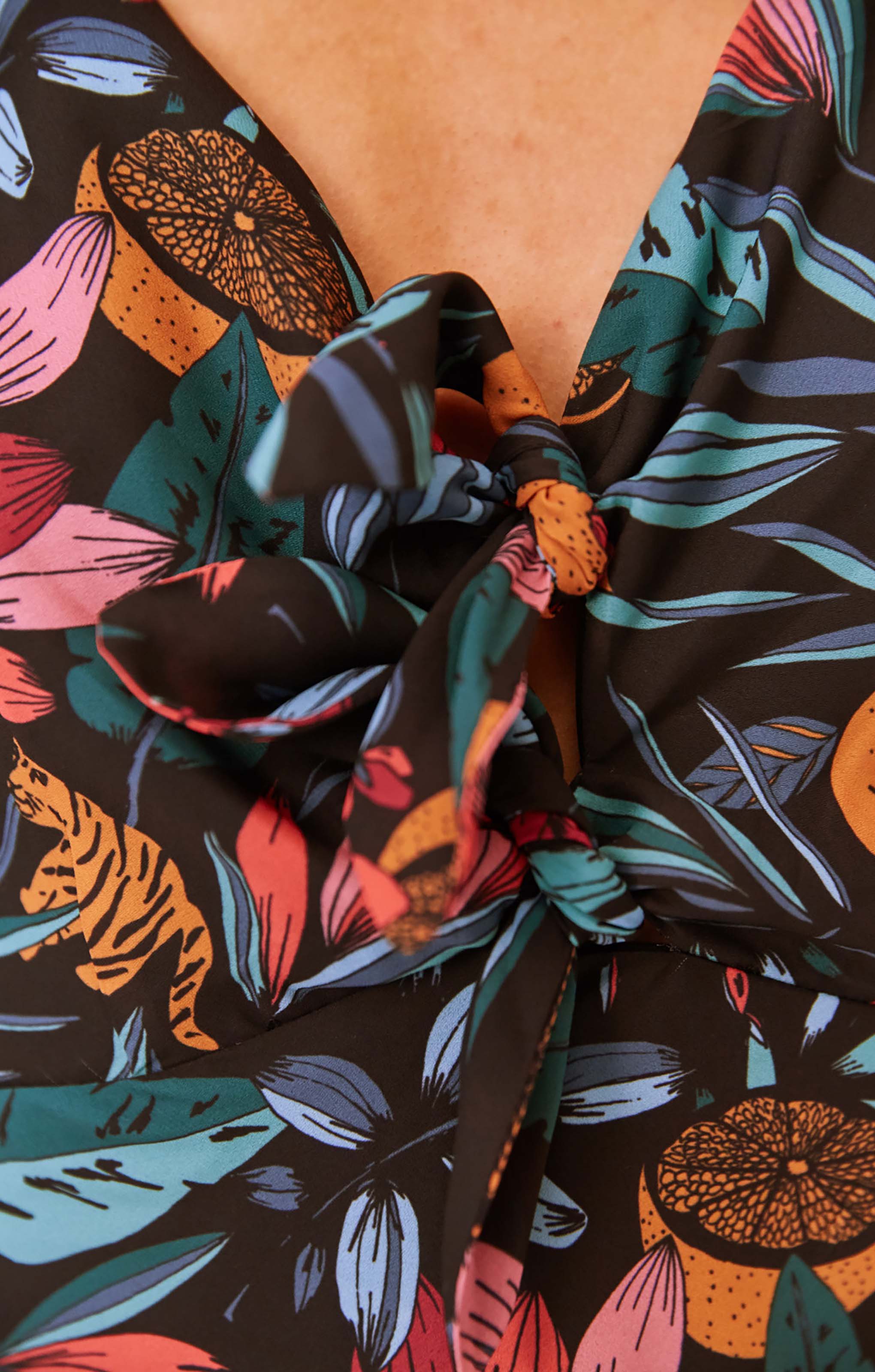 Finders Keepers Black Tropical Sally Dress
