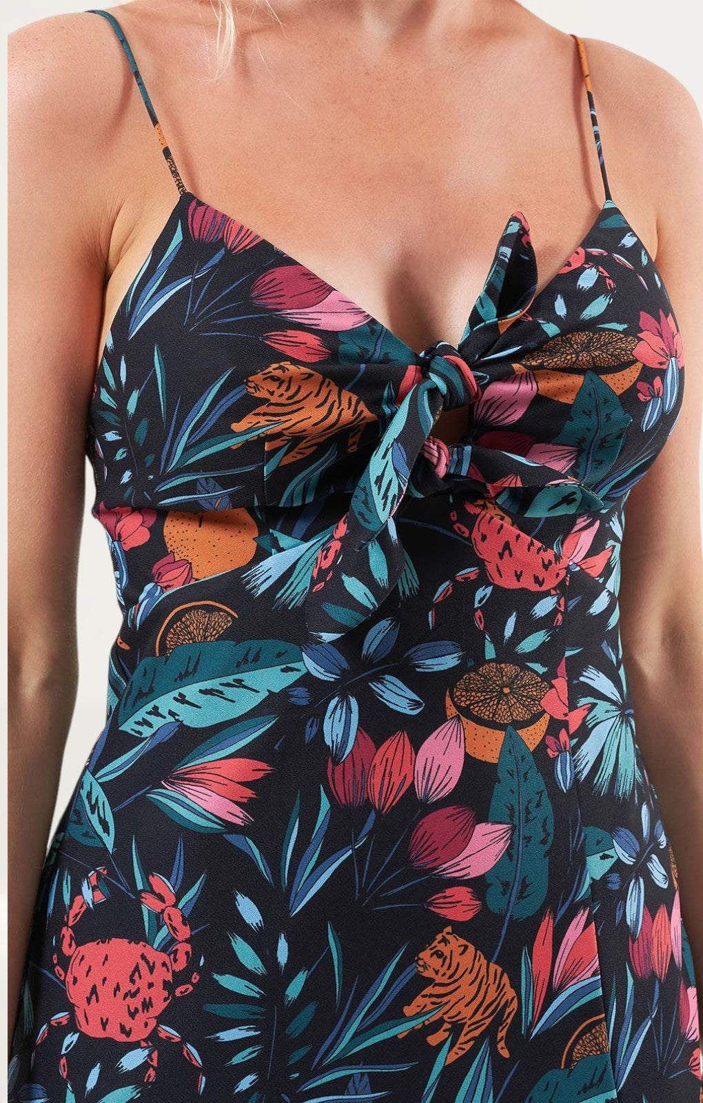 Finders Keepers Black Tropical Sally Dress