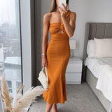 Finders Keepers Terracotta Jacques Midi Dress