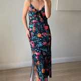 Finders Keepers Black Tropical Sally Dress