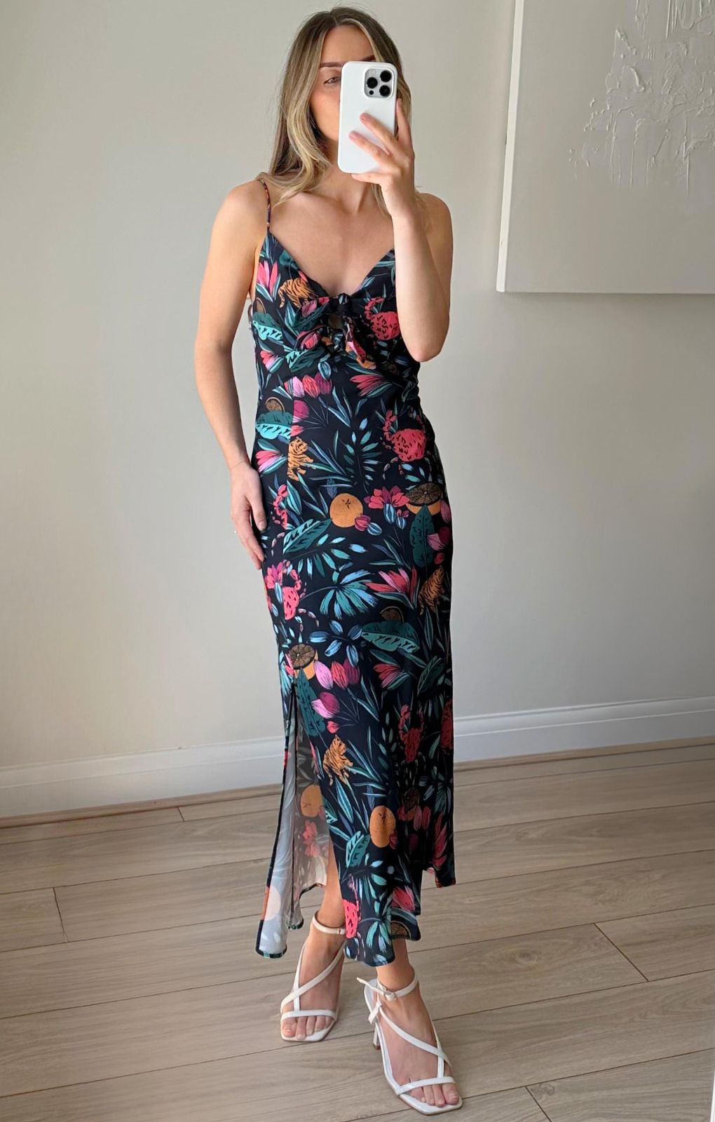 Finders Keepers Black Tropical Sally Dress
