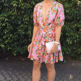 Finders Keepers Pink Clementine Wrap Dress