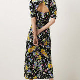 Oasis Crinkle Floral Tie Front Midi Dress