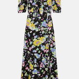 Oasis Crinkle Floral Tie Front Midi Dress