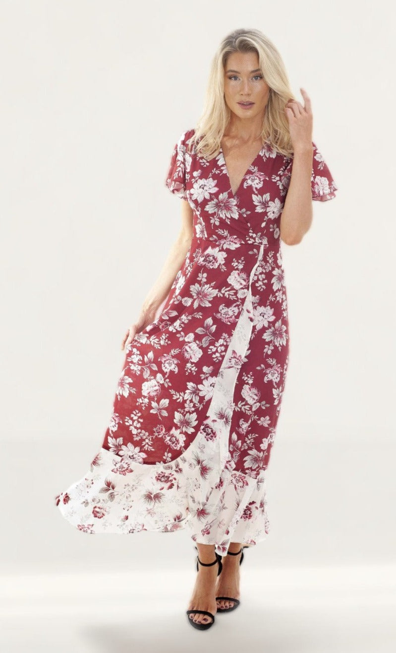 French Connection Aletta Crepe V Neck Dress