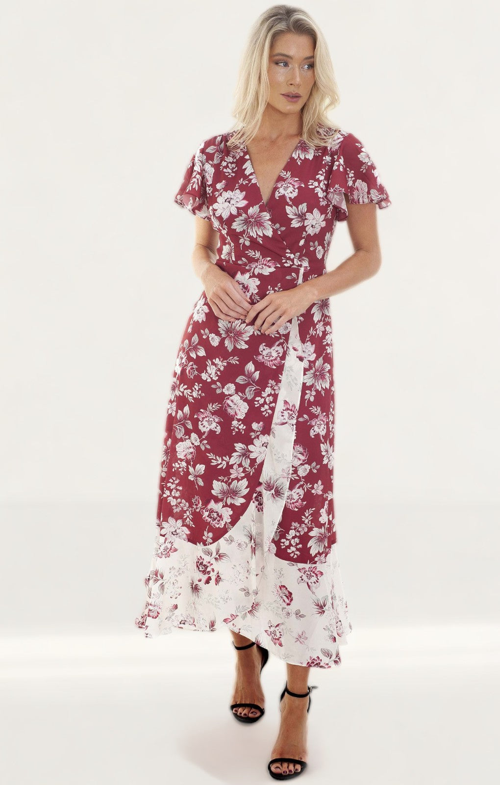 French Connection Aletta Crepe V Neck Dress