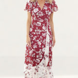 French Connection Aletta Crepe V Neck Dress