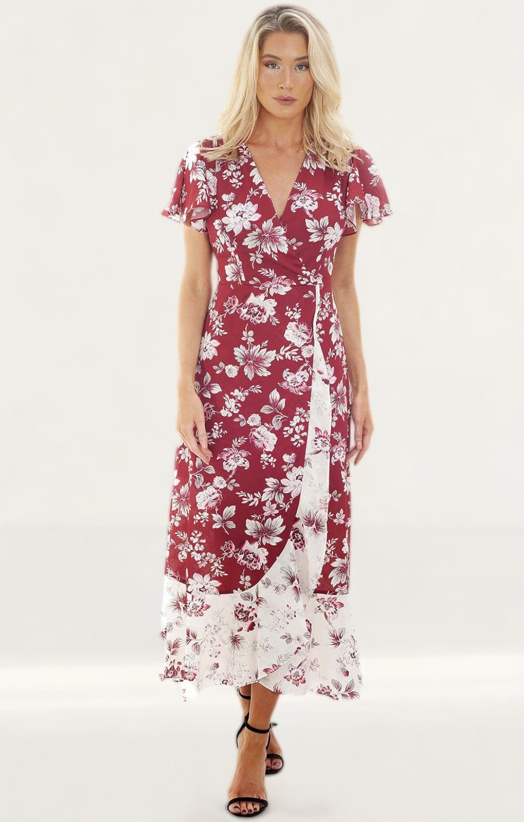 French Connection Aletta Crepe V Neck Dress