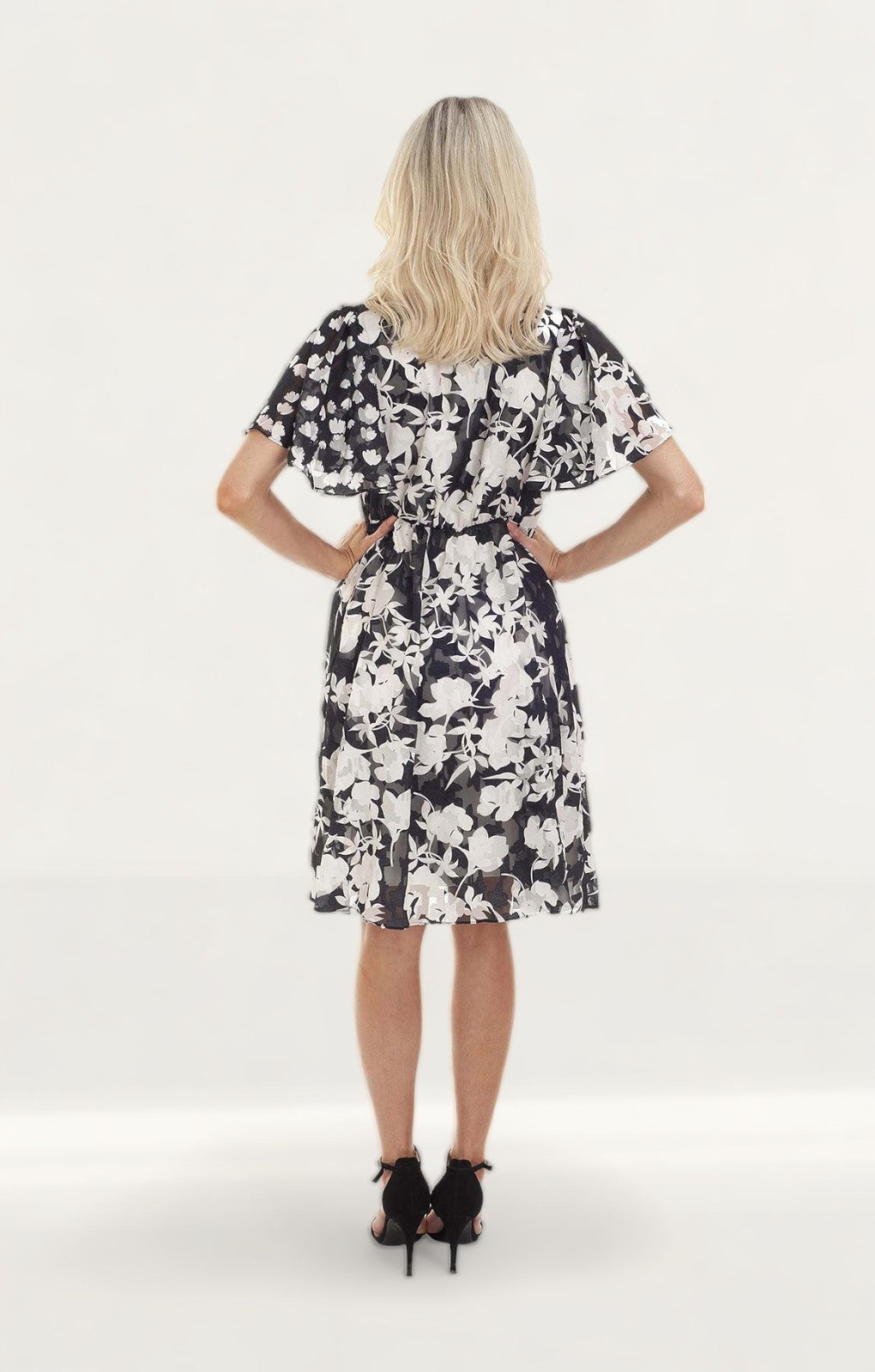 French Connection Bamba Devore V Neck Dress
