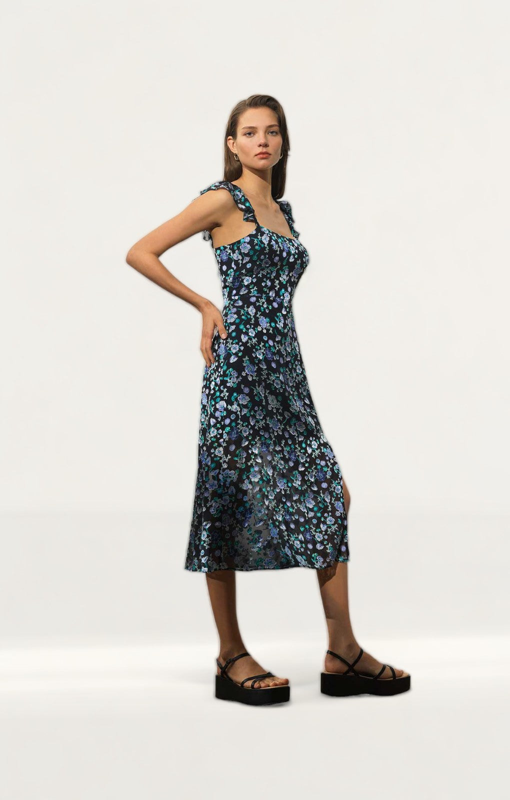 French Connection Bette Satin Burnout Dress