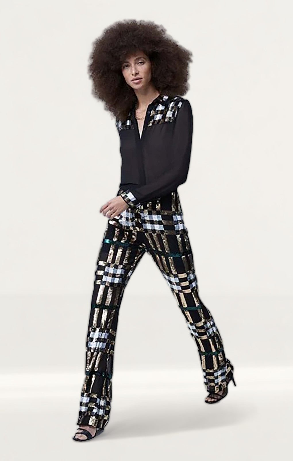 French Connection Black Bala Sequin Shirt