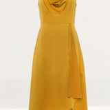French Connection Citronelle Satin Cowl Neck Midi Dress