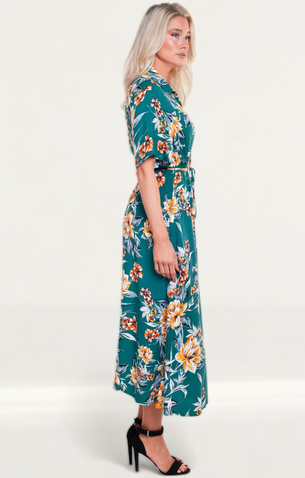 French Connection Claribel Floral Midi Shirt Dress