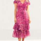 French Connection Very Berry Endra Crinkle Printed Dress