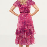 French Connection Very Berry Endra Crinkle Printed Dress