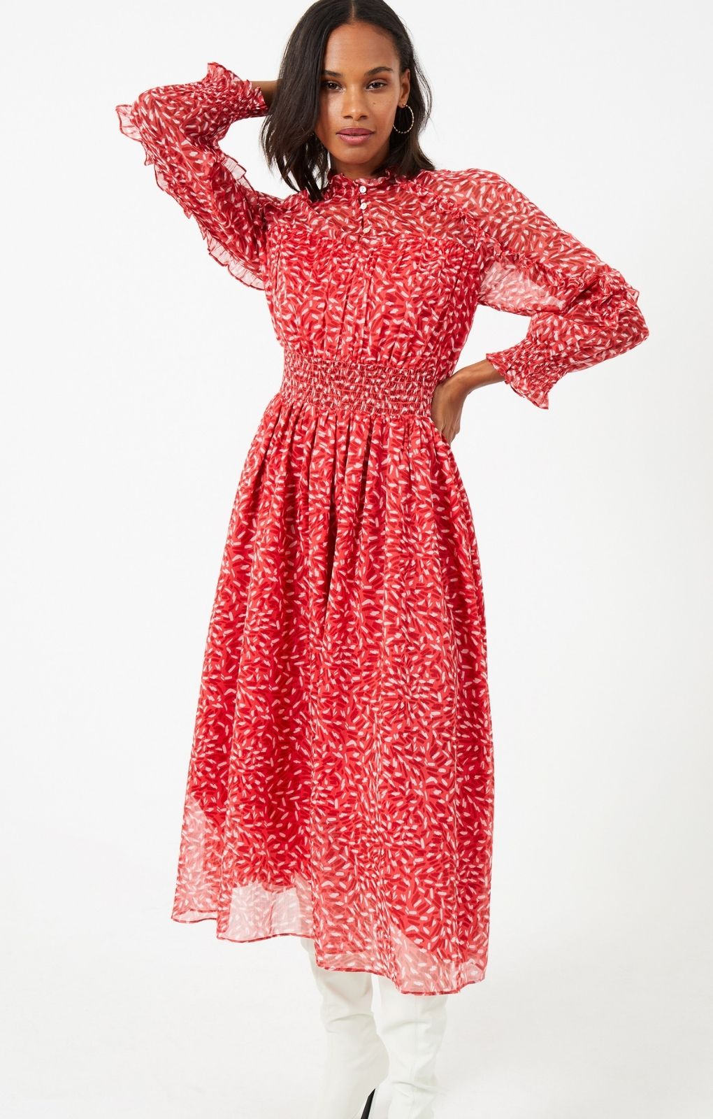 French Connection Hallie Midi Dress in Bittersweet