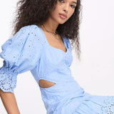 French Connection Cilla Broderie Anglaise Cut-Out Mini Dress