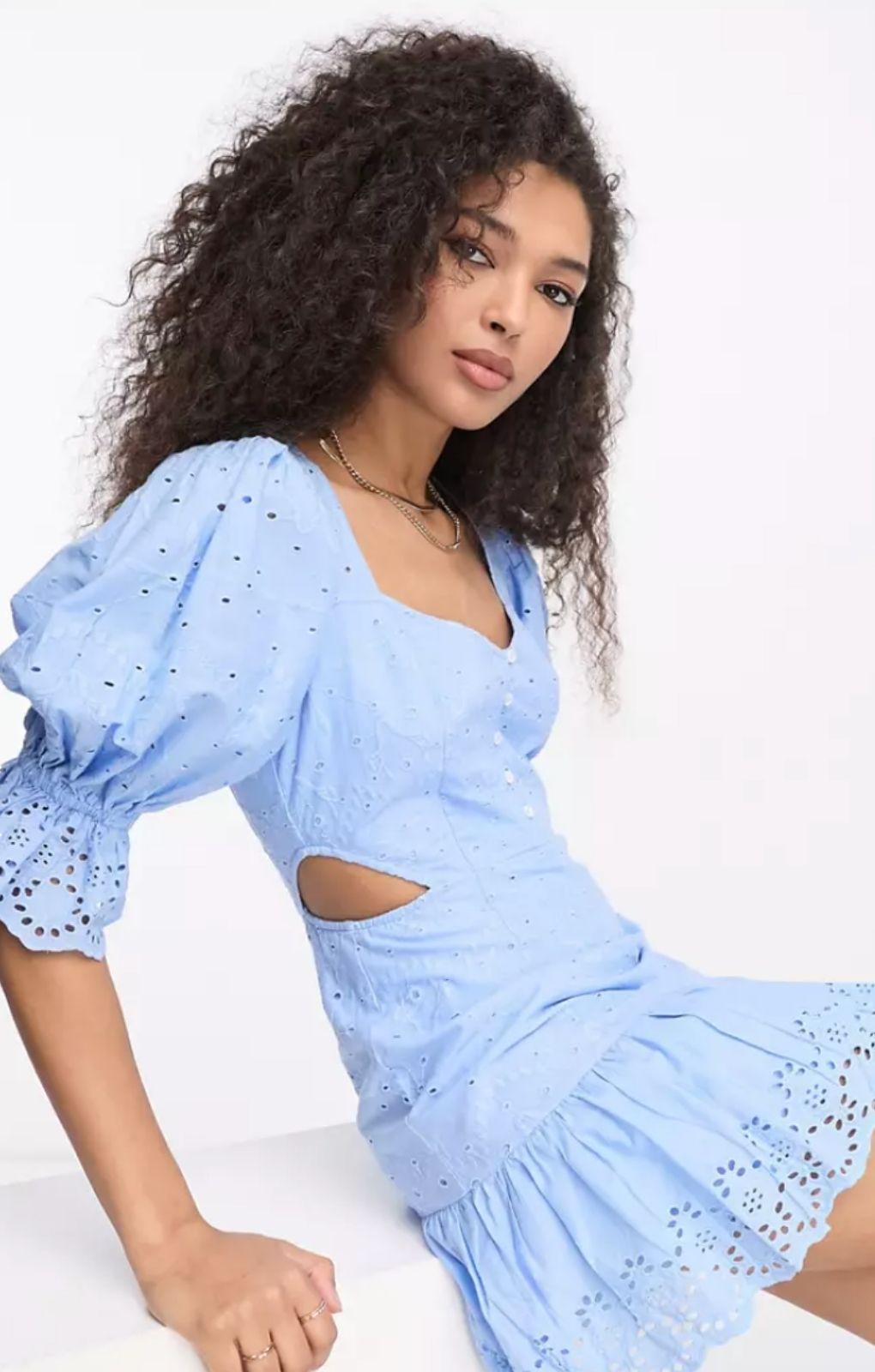 French Connection Cilla Broderie Anglaise Cut-Out Mini Dress