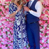 French Connection Clement Blue Diah Crepe Wrap Dress