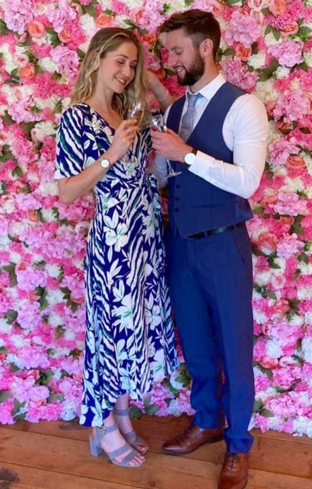 French Connection Clement Blue Diah Crepe Wrap Dress