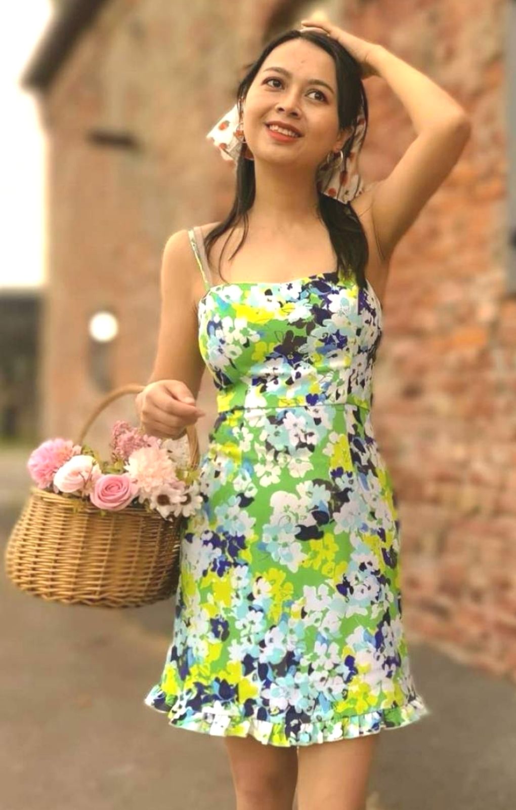 French Connection Vibrant Green Balbala Strappy Mini Dress