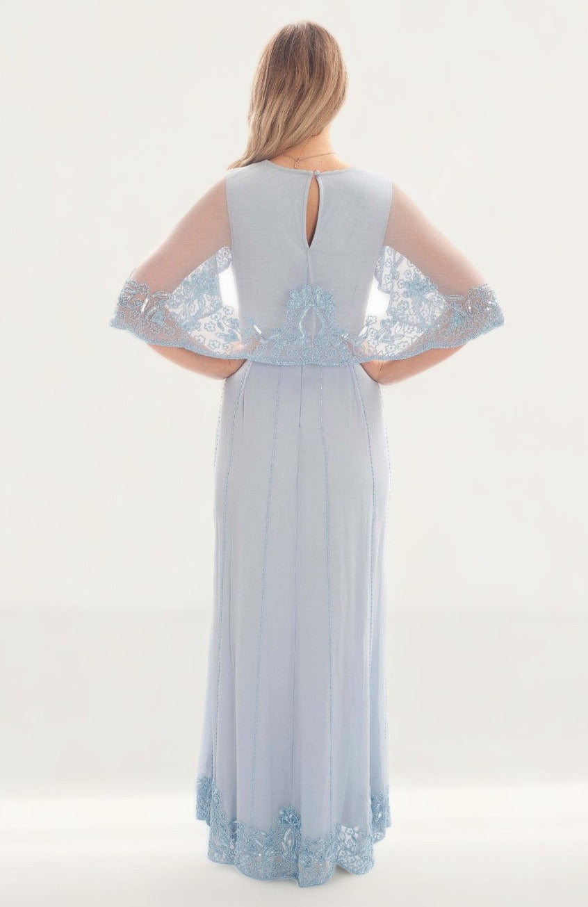 Frock & Frill Baby Blue Sequin Maxi Dress