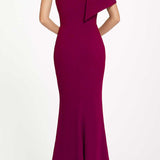 Dress The Population Georgina Dark Magenta One Shoulder Maxi Dress