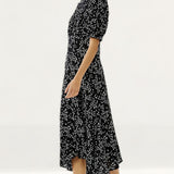 Ghost Black Ditsy Print Jenna Midi Dress