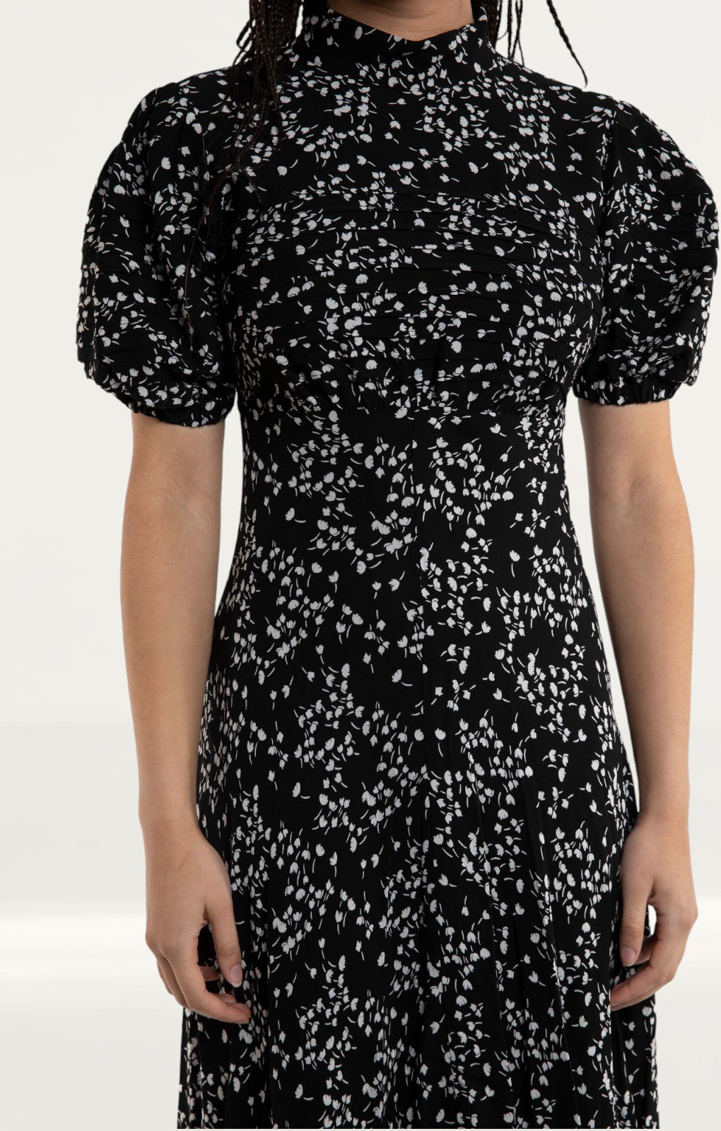 Ghost Black Ditsy Print Jenna Midi Dress