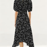 Ghost Black Ditsy Print Jenna Midi Dress