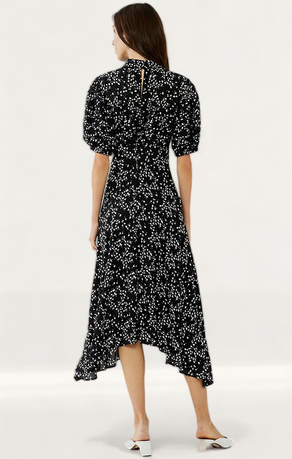 Ghost Black Ditsy Print Jenna Midi Dress